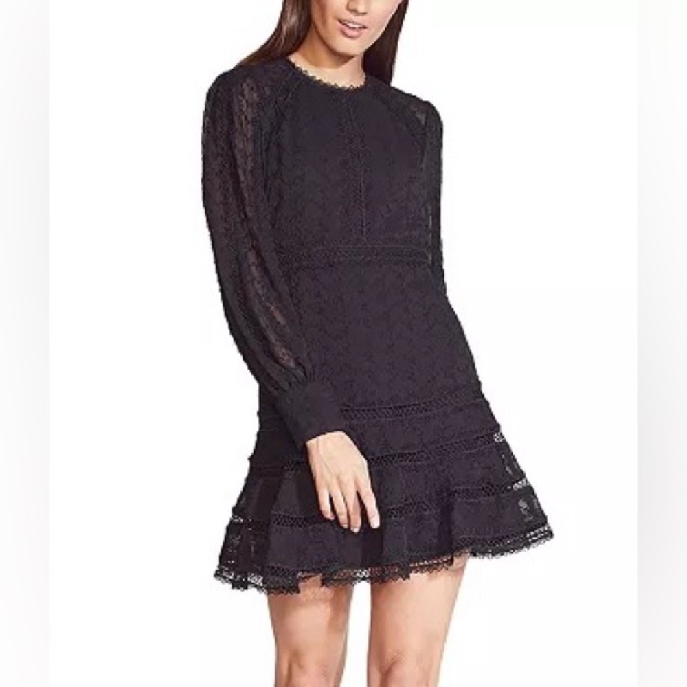 Bardot Black Long Sleeve Lace Dress